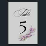 Lilac floral Table Number Card<br><div class="desc">Lilac floral Table Number Card</div>