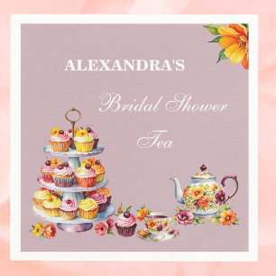 Lilac Floral Tea Party Bridal Shower  Napkin