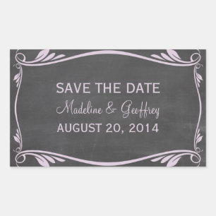 Lilac Flourish Chalkboard Save the Date Stickers