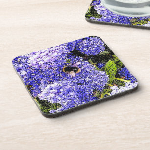 Lilac Flower Blossom Bee Coaster