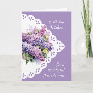 Lilac Flower Bouquet Pastor's Wife Card