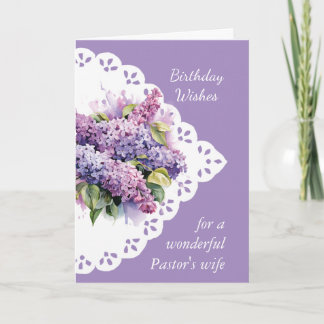 Lilac Flower Bouquet Pastor's Wife Card