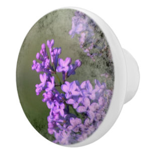 Lilac Flower Lovely Ceramic Knob