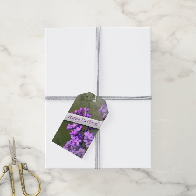 Lilac Flower Lovely Gift Tags (With Twine)