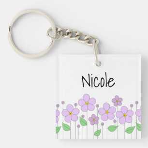 Lilac Flowers Acrylic Keychain
