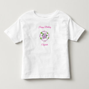 lilac flowers and buds circle happy birthday toddler T-Shirt