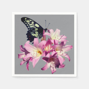Lilac Flowers and Butterfly Paper Napkins
