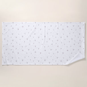 Lilac Flowers Beach Towel