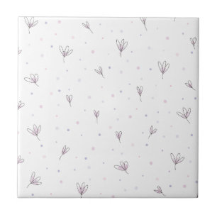 Lilac Flowers Ceramic Tile
