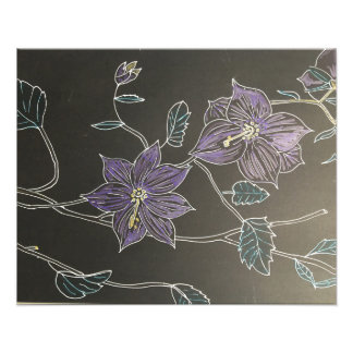 Lilac Flowers Drawing Photo Print