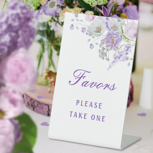 Lilac Flowers Favours Pedestal Sign (Creator Uploaded)
