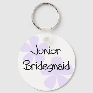 Lilac Flowers Jr. Bridesmaid Key Ring