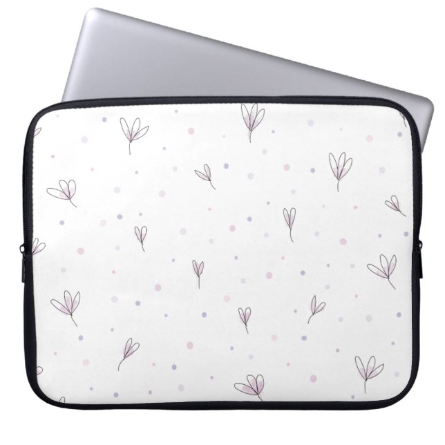 Lilac Flowers Laptop Sleeve (Front)