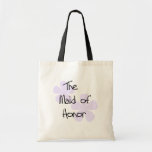 Lilac Flowers Maid of Honour Tote Bag<br><div class="desc">Pretty lilac flowers and black text design The Maid of  Honour T-shirts,  mousepads,  mugs,  buttons,  tote bags,  and more that you can customise with a name or other text. We have the matching design for all the members of the wedding party!</div>