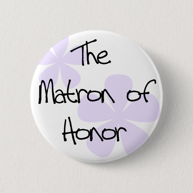 Lilac Flowers Matron of Honour 6 Cm Round Badge (Front)