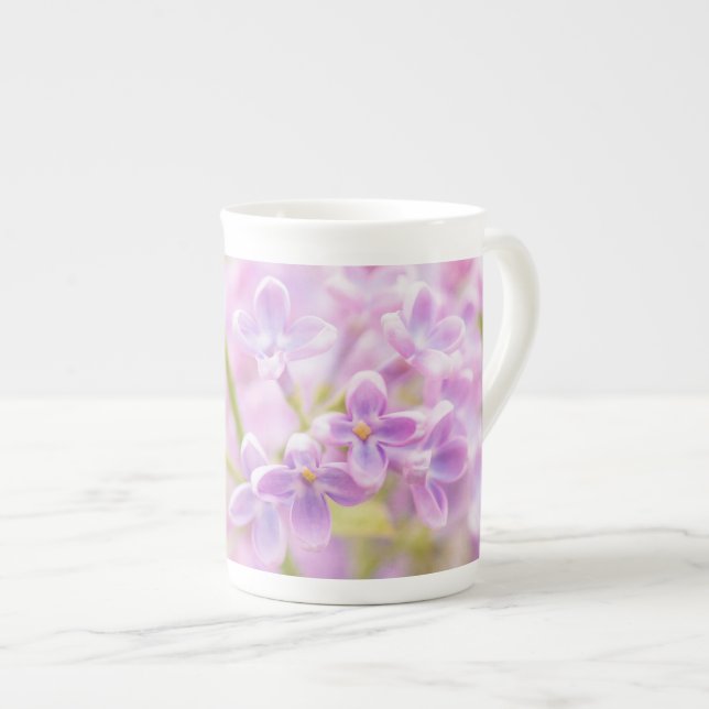 Lilac Flowers Mist Bone China Mug (Front Right)