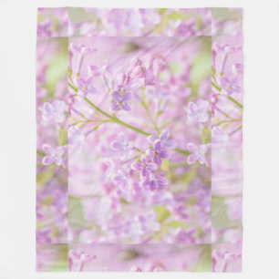 Lilac Flowers Mist Fleece Blanket