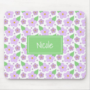Lilac Flowers Pattern Mouse Pad