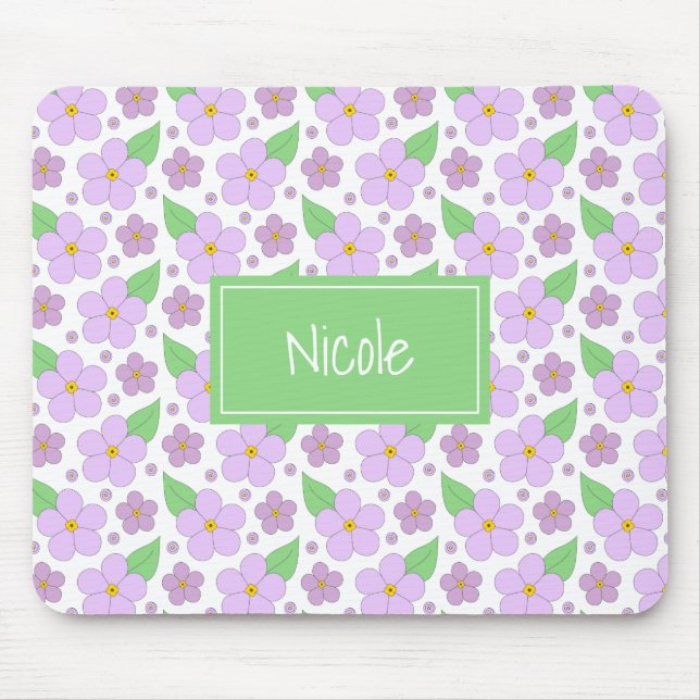 Lilac Flowers Pattern Mouse Pad (Front)