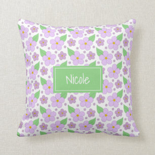 Lilac Flowers Pattern Pillow