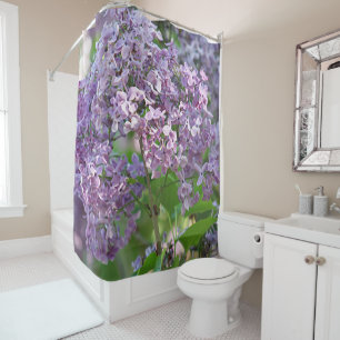 Lilac flowers shower curtain