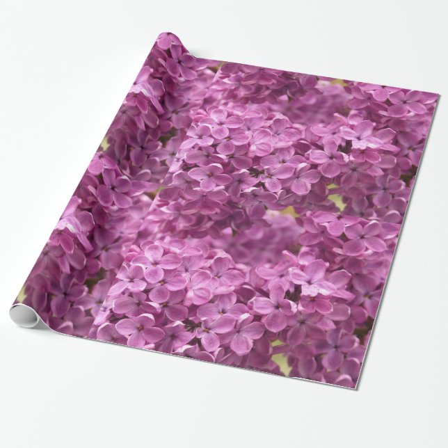 Lilac Flowers Wrapping Paper (Unrolled)