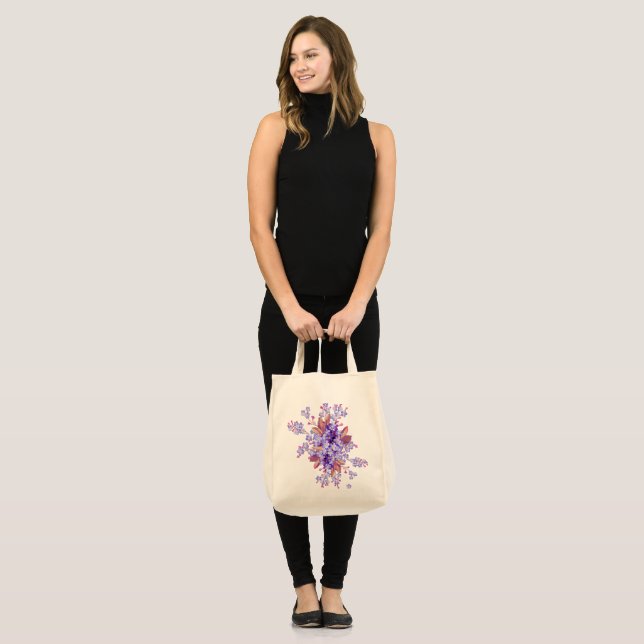 Lilac forget-me-not Flower Wedding Tote Bag (Front (Model))