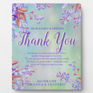 Lilac Forget-me-not flowers thank You Plaque