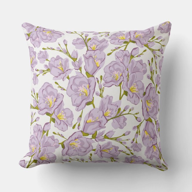 Lilac Freesia Cushion (Front)