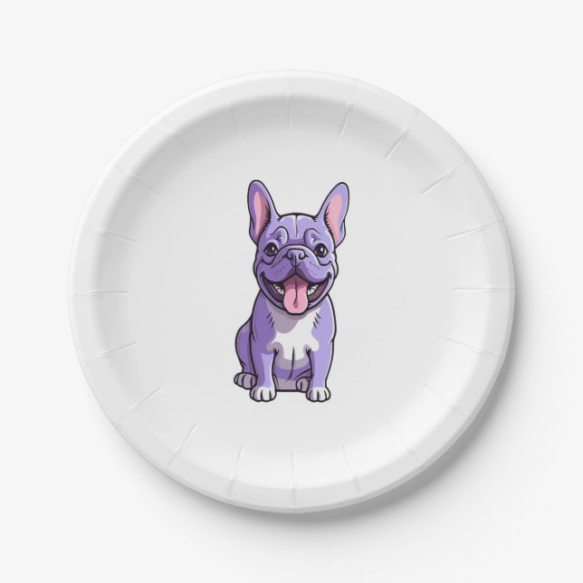 Lilac French Bulldog 2 Paper Plate (Front)