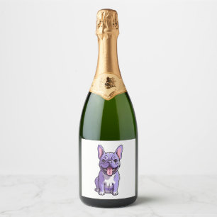Lilac French Bulldog 2 Sparkling Wine Label