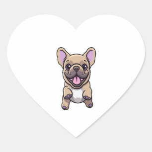 Lilac French Bulldog 9 Heart Sticker