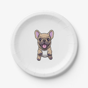 Lilac French Bulldog 9 Paper Plate
