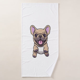 Lilac French Bulldog Bath Towel
