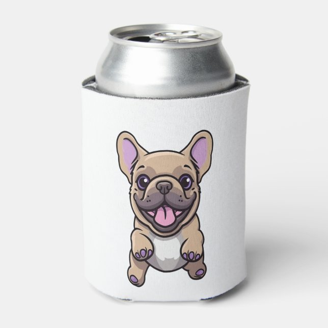 Lilac French Bulldog  Can Cooler (Can Front)