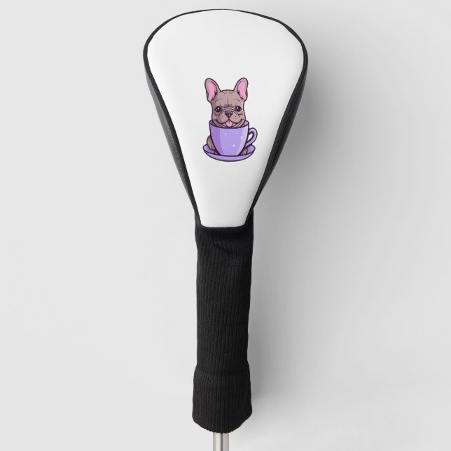 Lilac French Bulldog  Golf Head Cover (Front)