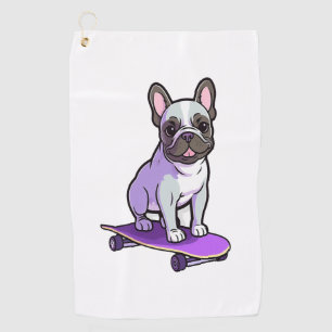 Lilac French Bulldog Golf Towel