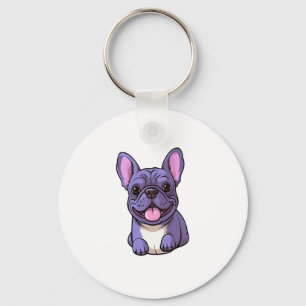 Lilac French Bulldog  Key Ring