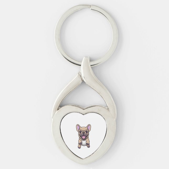 Lilac French Bulldog  Key Ring (Front)