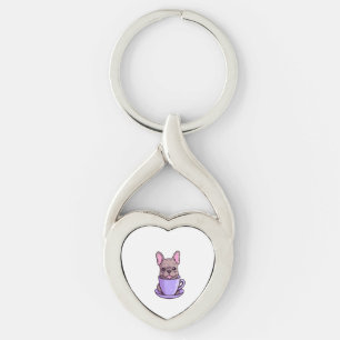 Lilac French Bulldog Key Ring