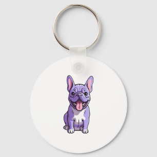 Lilac French Bulldog  Key Ring