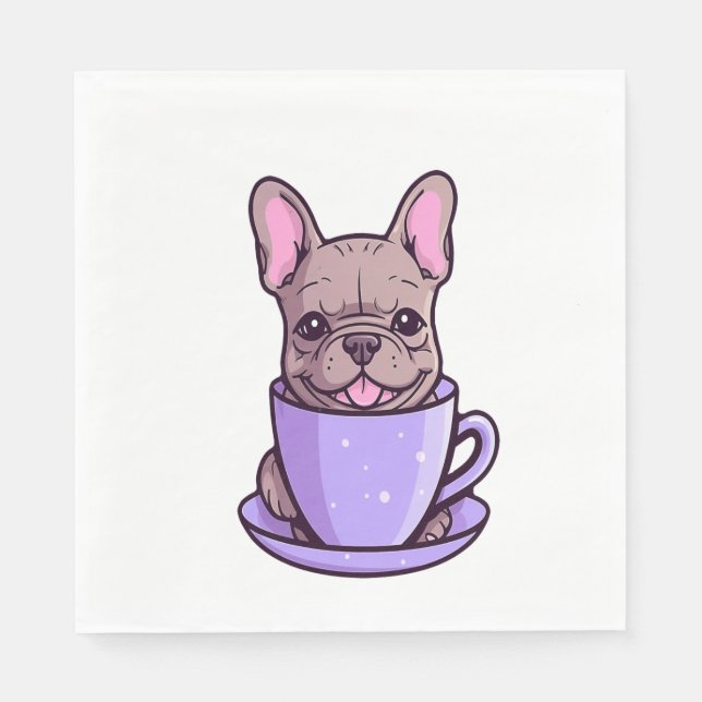 Lilac French Bulldog  Napkin (Front)