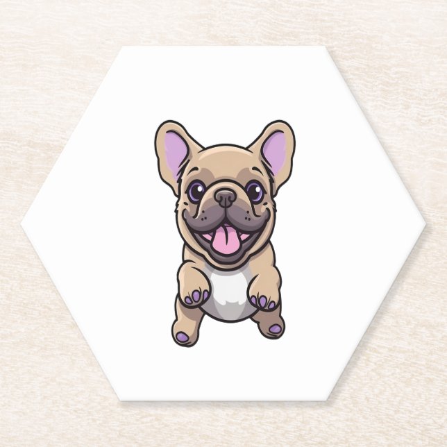 Lilac French Bulldog  Paper Coaster (Front)