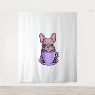 Lilac French Bulldog Tapestry