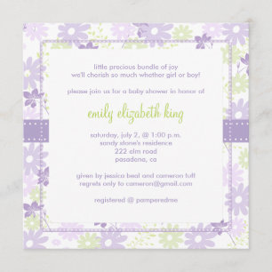 Lilac ~ Garden baby shower Invitation