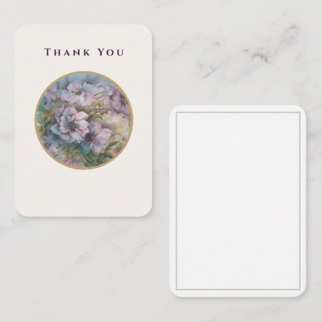 Lilac Garden Blooms — Thank You Card (Luxe Ivory,  (Front/Back)