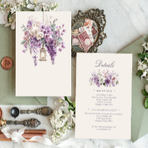 Lilac Garden Lantern Romance Details Card