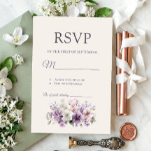 Lilac Garden Lantern Romance RSVP Card