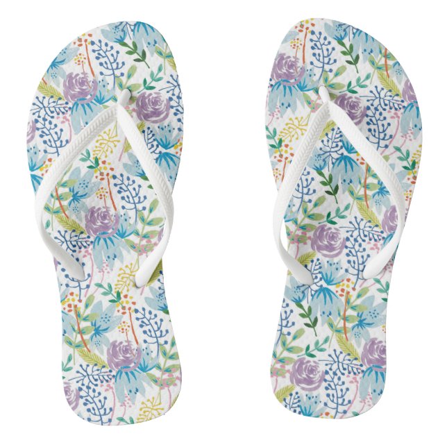 Lilac Garden Thongs (Footbed)