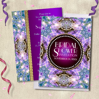Lilac Geo Dragonfly Magic Bridal Shower Invitation